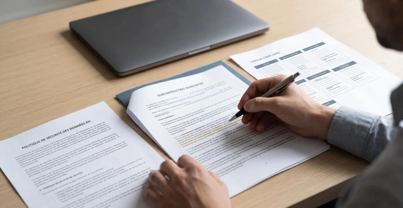Contrat de sous-traitance et documents de sécurité examinés dans le cadre du choix d'un logiciel RH.